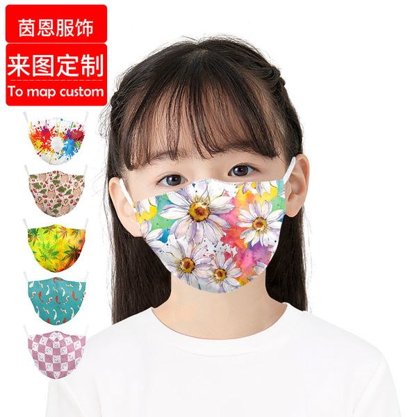 

high-quality s digital printing cute children's protective mask washable double-layer filter
