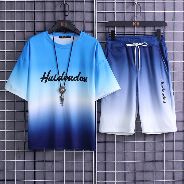 

luxury t-shirts summer couple suit men's sports ice short shorts ins fashion brand versatile half sleeve t-shirt 2021, Black
