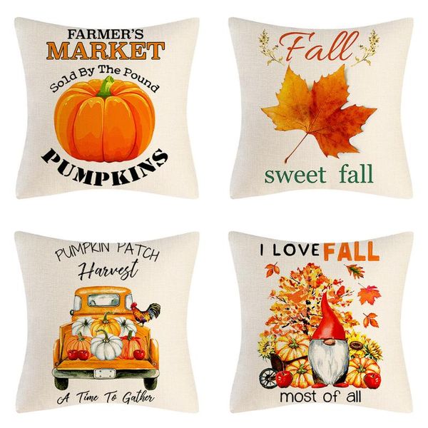 

cushion/decorative pillow cover white modern simp watercolor pumpkin hug pillowcase halloween thanksgiving decoration damask
