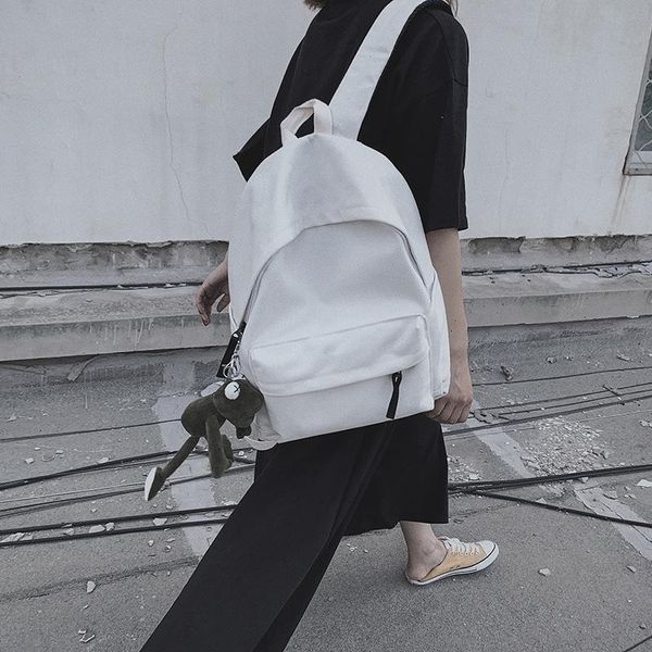 

backpack harajuku retro art girl solid color canvas college style all-match simple student schoolbag