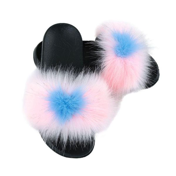 

women slip-on open toe slippers summer fashion plush flip flops non-slip sandals lx9f, Black