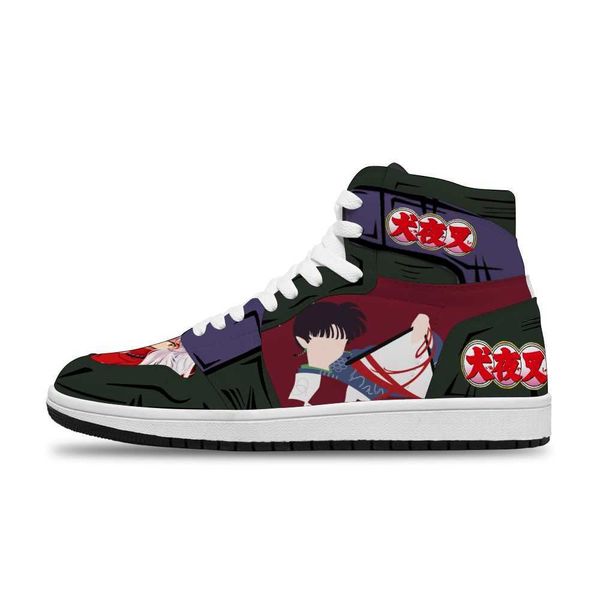 

japanese anime cartoon inuyasha diy printed running non-slip casual shoes for man trend sports shoesxnpn