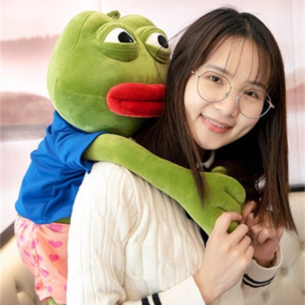 

genuine sad frog doll plush toy cute little funny jumping sleeping pillow