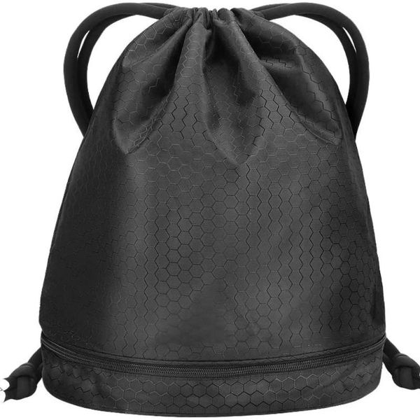 

storage bags drawstring gym bag waterproof sport bag, dry and wet separation pe sack