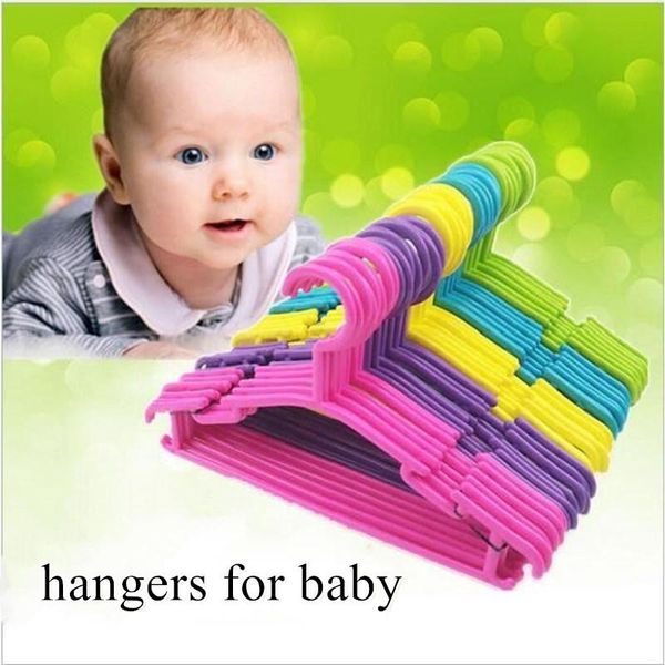

10pcs/lot kids clothes hangers portable multifunction hook design outdoor drying rack for children plastic baby storage bags