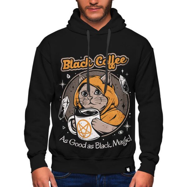 

black coffee design pattern men s 3d printing hoodie visual impact party punk gothic round neck american sweatshirt hoodie workout