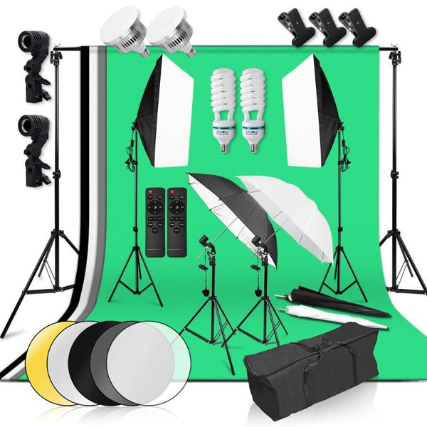 

3200k-5500k dimmable led pography light 50x70cm softbox umbrella professional studio equipment 2x3m background frame lighting & accessor acc