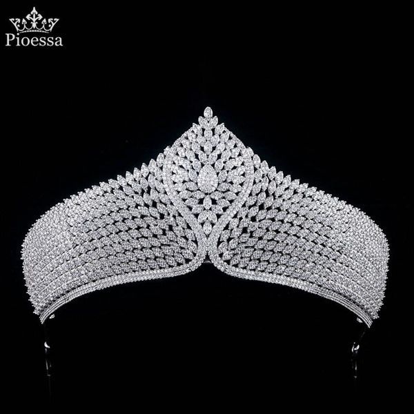 

hair clips & barrettes high-end shiny princess crown retro european bridal headdress zircon queen selection band accessories, Golden;silver