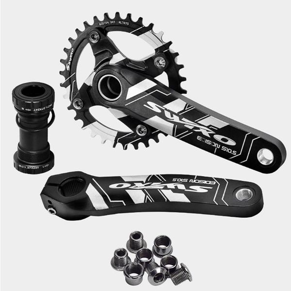 

bike heels & chainwheels 1set mountain crank arm set 104bcd bicycle crankset kit bottom bracket chainring bolts 32t 34t 36t 38t accesso