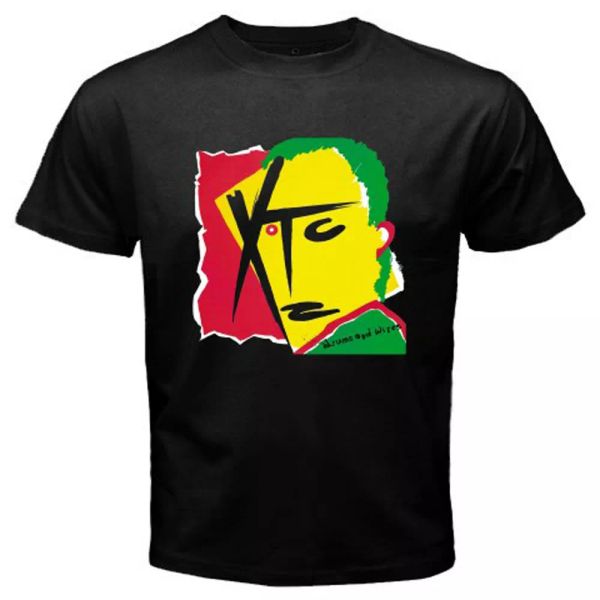 

new xtc drums and wires logo men's black t-shirt size s-3xl, White;black
