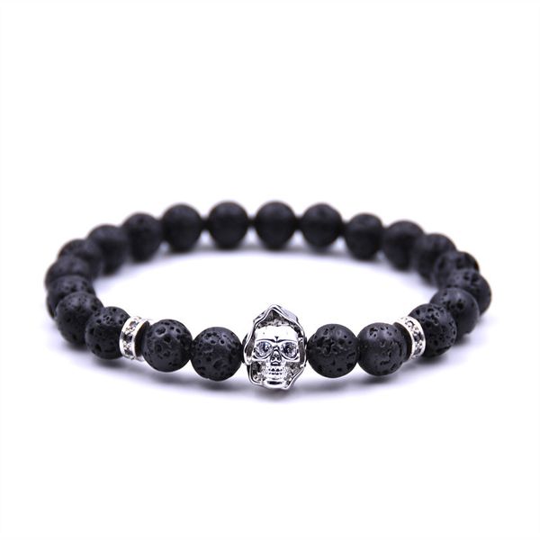 

70% off jewelry lava volcanic 8mm bracelet with zircon buddha beads, Black