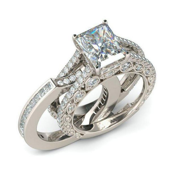

wedding rings loredana fashion luxury romantic white gold zircon ring 925 marks a for both men and women, Slivery;golden