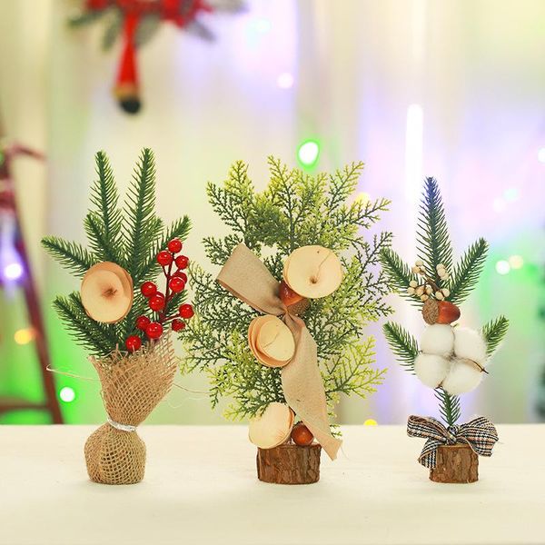 

decorative flowers & wreaths 25cm christmas ornaments deskwindow mini tree decoration potted plant festival scene
