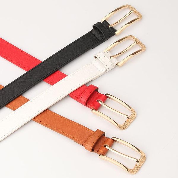 

belts fashionable korean version lovely lady versatile alloy pin buckle belt pu student dress decorative, Black;brown