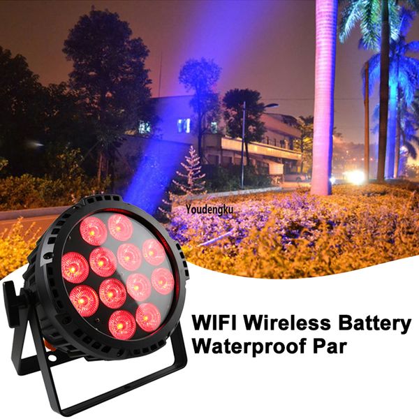 

10pcs 12x15w rgbwa 5in1 waterproof led par can battery power and wireless dmx outdoor led wedding stage wash uplighting