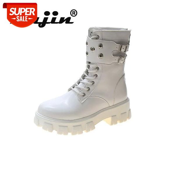 

fujin 2021 autumn british style platform star celebrity inspired motorcycle women's fashion boots mid-tube knight popular boots #ym8l