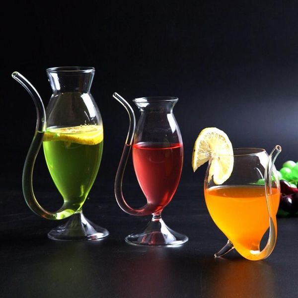 

transparent wine whiskey glass heat resistant sucking juice milk drinking tube straw cup squirrel home kitchen bar drinkware glasses