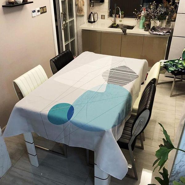 

table cloth household polyester tablecloth rectangular stitching fashion printed living room decoration