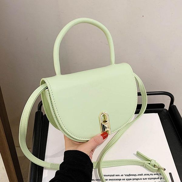 

cross body cute mini lady tote bag solid color leather saddle crossbody shoulder bags for women 2021 female handbags and purse