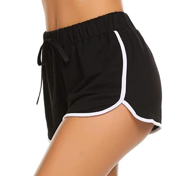

women sports shorts 2021 summer elastic high waist loose bandage beach casual correndo women's, White;black