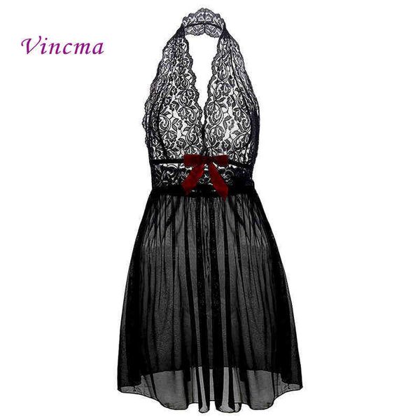 

m l xl xxl 3xl 5xl 6xl plus size deep v neck women lace lingerie erotic bow transparent dress porno costumes nightwear 220105, Red;black