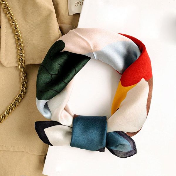 

scarves 2021 fashion bandana luxury women brand 100% natural silk mulberry scarf female shawl print hijab headband, Blue;gray