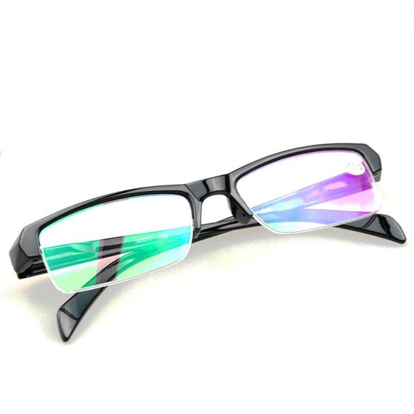 

fashion sunglasses frames semi rim frame finished myopia glasses women men classic half rectangular clear shortsighted spectacle, Black