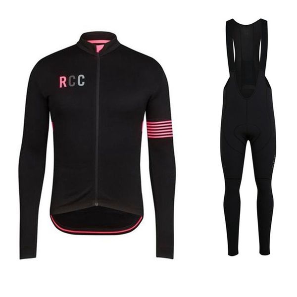 

racing sets rcc pro team cycling jersey long sleeve fleece race mtb men's winter outdoor sports jacket, Black;blue