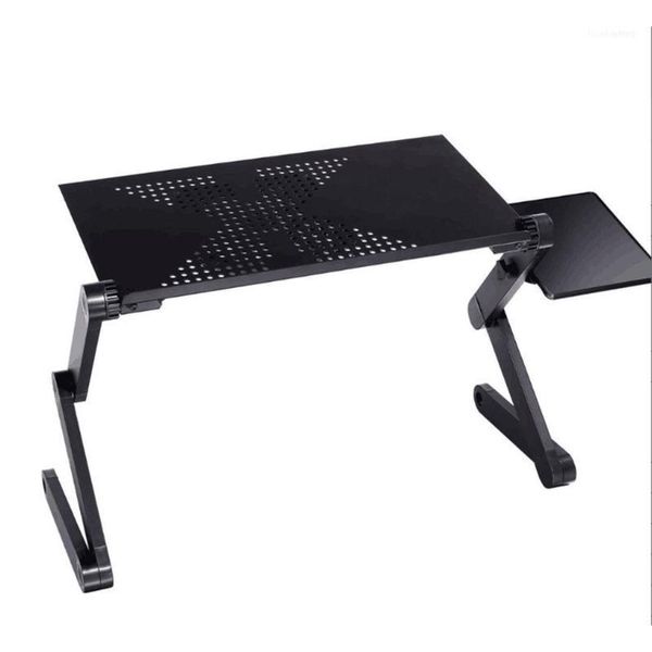 

0.48m portable foldable aluminum alloy lapcomputer notebook table stand desk bed tray enjoy fun in home with fan11