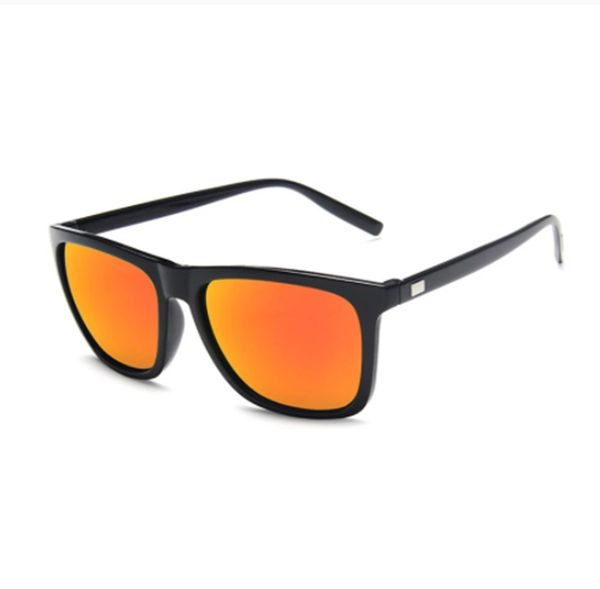 Lunettes de soleil mâles carrées réfléchissantes hommes nouveau argent noir lunettes de soleil miroir lentille Vintage conduite lunettes bateau rapide