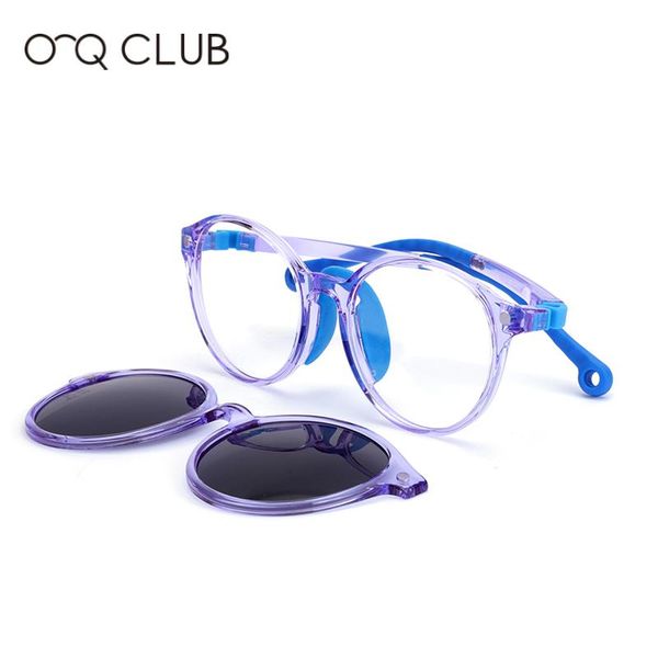 

fashion sunglasses frames o-q club kids magnetic clip on round optical prescription children glasses frame flexible polarized eyeglasses 199, Black