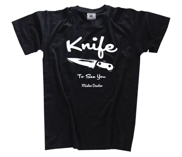 

famous movie - knife to see you mr dexter miamy camiseta s-xxxl nuevo, White;black