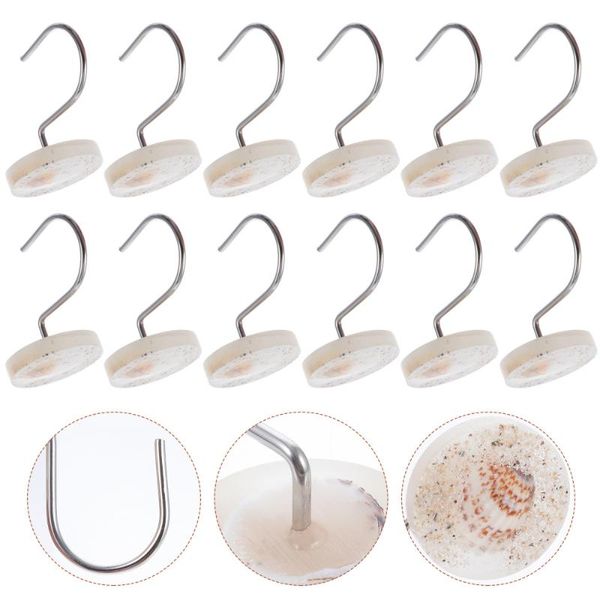 

hooks & rails 12pcs creative seashell curtain bathroom