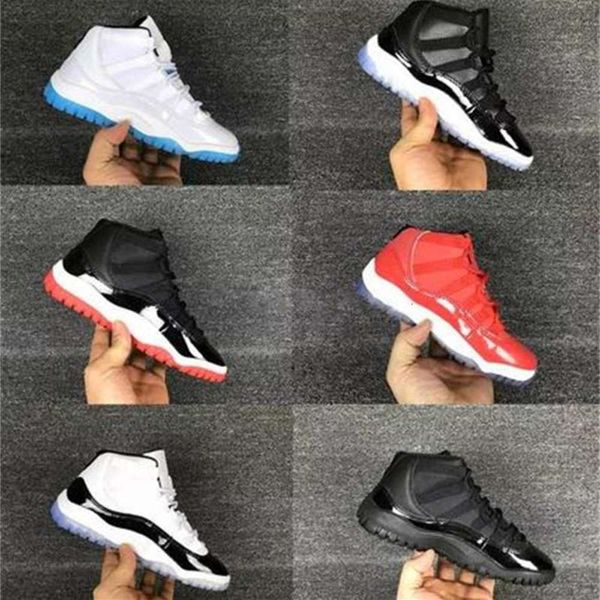 

kids 11 bred concords youth boys basketball shoes sneakers children boy girl kid 11s white pink gray suede toddlers, Black