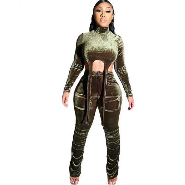 

two piece dress tracksuit women set full sleeve crop suit and pants velvet night street casual fitness club outfits sweatsuit, White