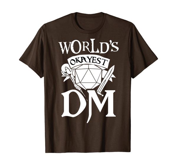 

world's okayest dm rpg gaming shirt - funny joke gift tee, White;black