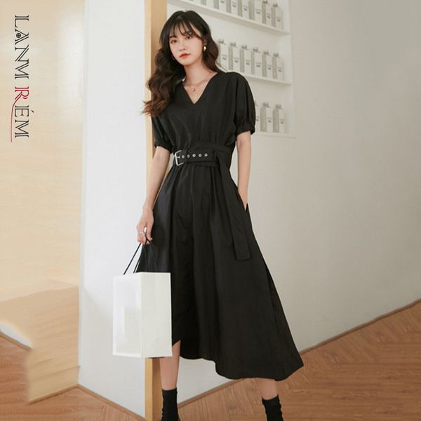 

black dresses summer women's elegant short puff sleeve casual dress female streetwear clothes arrivals 2d1501 210507, Black;gray