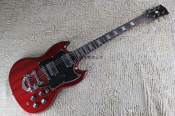 

g model electric guitar transparent red finished with sg guitars -1