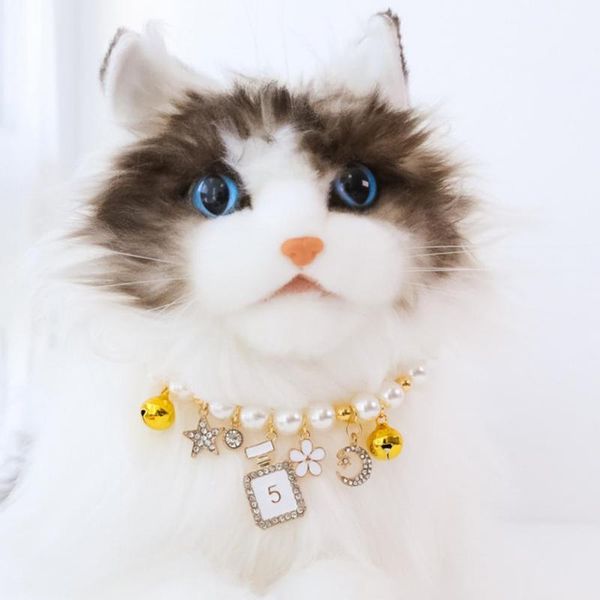 

cat collars & leads cute dog necklace shiny resin pet cats collar with bell