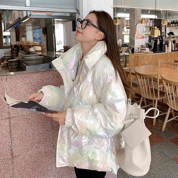 

women's down & parkas winter bright face down jacket women new loose little white duck bread s1pw, Black