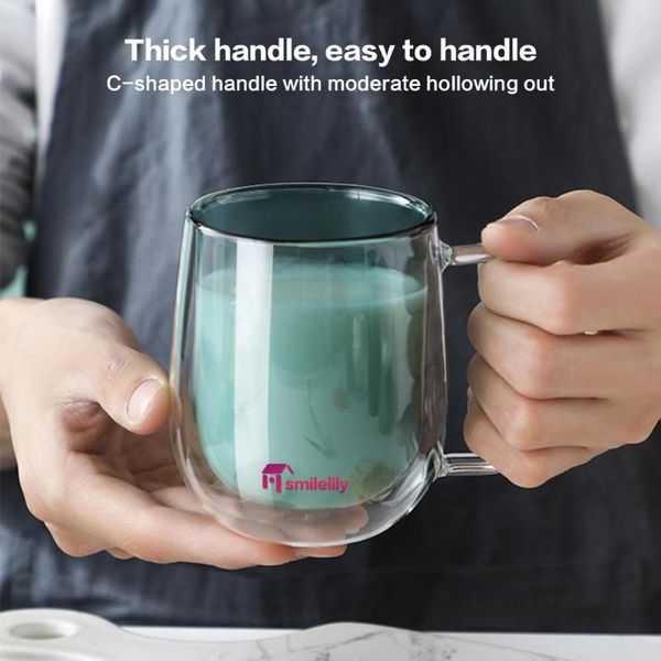 

double wall glass heat insulation water cups cute tea mugs wine glasses