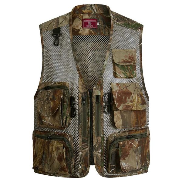 

men's vests summer mesh men vest vintage thin breathable multi pocket sleeveless waistcoat loose zipper jacket outwear, Black;white