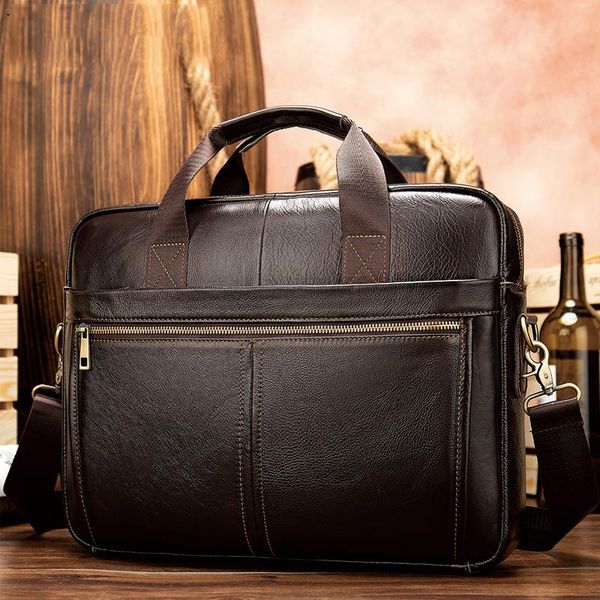 

briefcases manhan briefcase messenger bag men's genuine leather 14'' lapoffice business tote for document