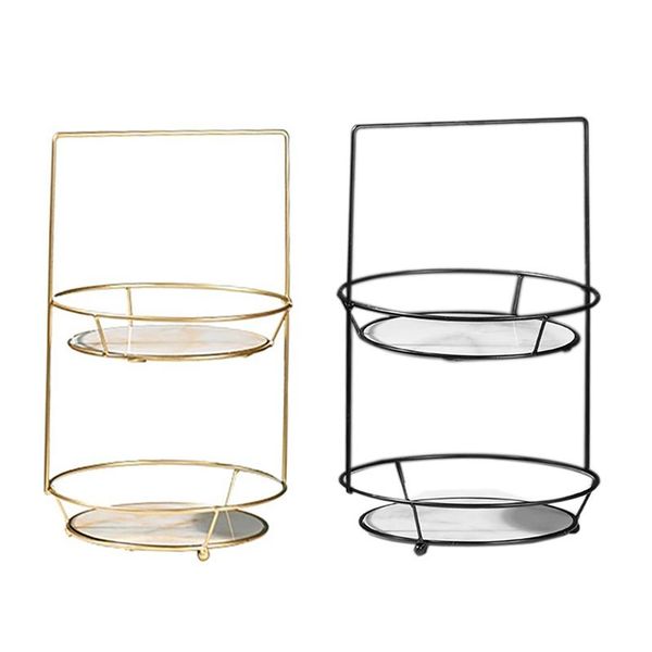 

hooks & rails makeup organizer shelf, 2 tier cosmetic storage basket round wire vanity rack