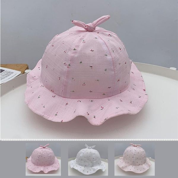 

summer girl baby fisherman hats thin cute sunshade windproof princess hat cotton cozy infant basin caps &, Yellow