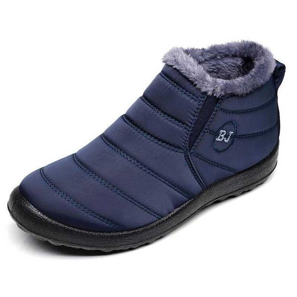 

boots winter men 2021 warm male antiskid bottom snow waterproof footwear zapatos de hombre shoes, Black