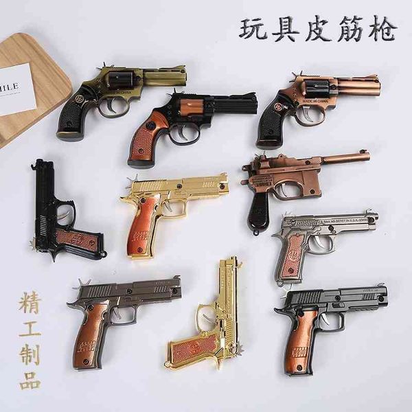 

band chicken eating rubber gun continuous firing alloy weapon model children's toy pistol
