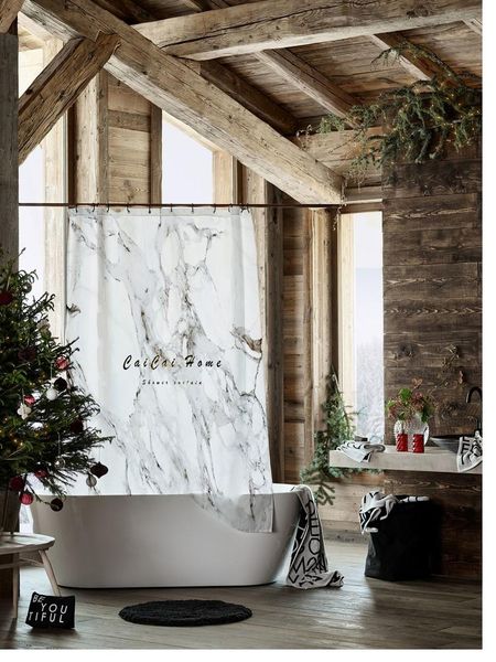 

designer fashion marble shower curtain rings toilets fixture modern fabric waterproof douchegordijn bath things e curtains