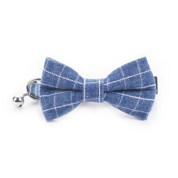 

cat collars & leads trend blue striped dog collar bow tie personal custom pet pupply designer product &cat leash set