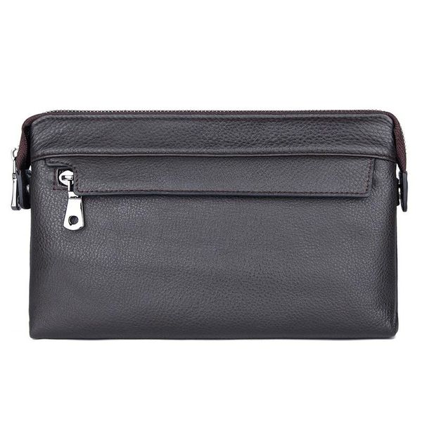 

wallets real leather men clutch bag male purse large hand document business portfolio packet c012, Red;black